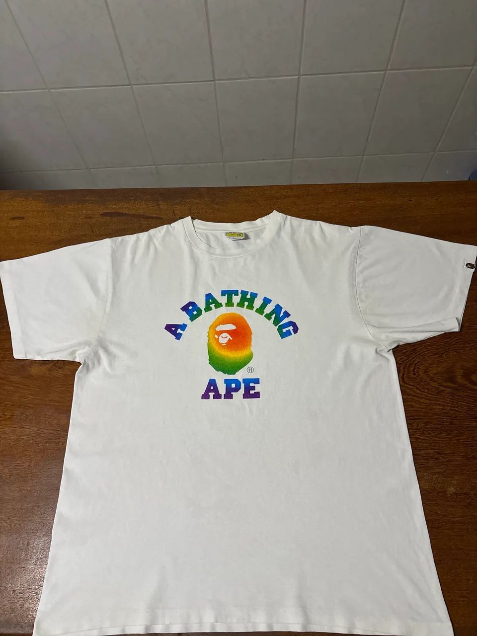 bape rainbow college tee