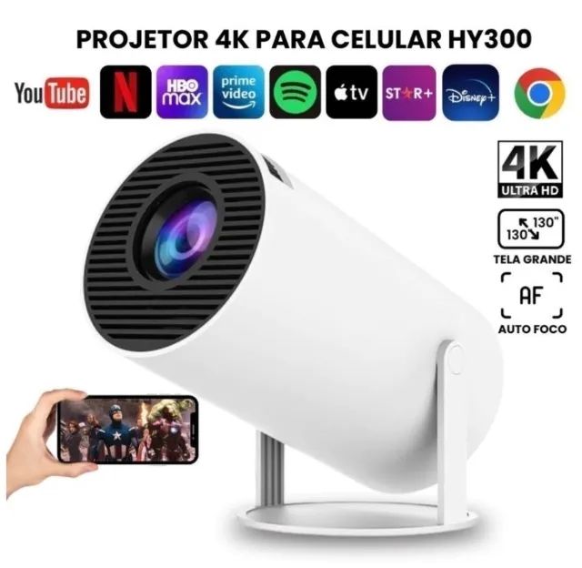 Projetor 4K HD 150 Polegadas Celular, Tv B0x, Xbox, PS, Pc, Wifi HY300 Pro Magcubic Envio 