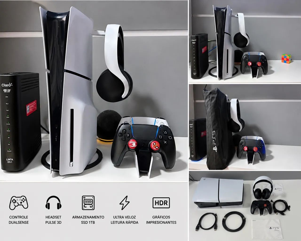 PS5 com Leitor + Kit Completo 