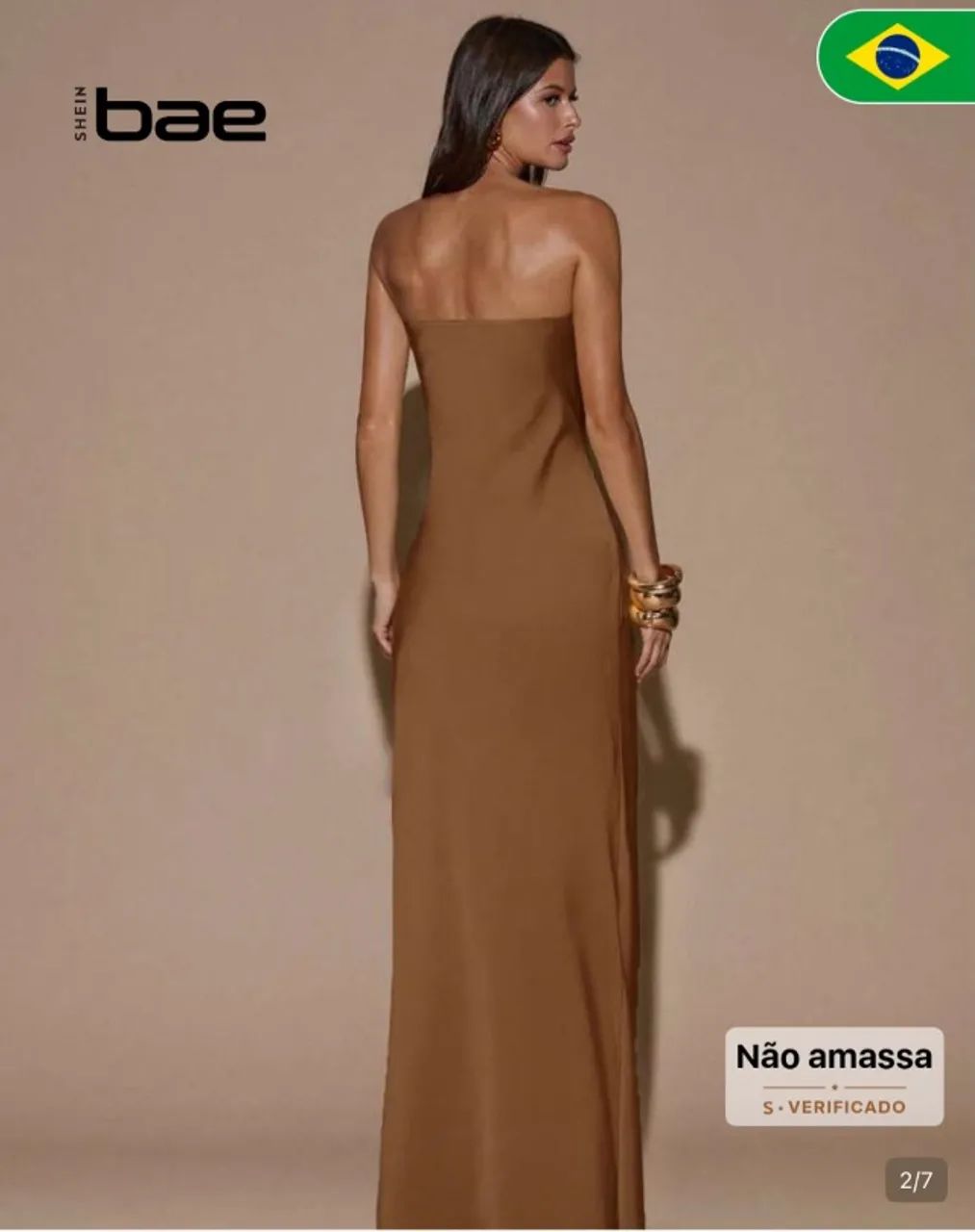Vestido Longo Marrom - Foto 2