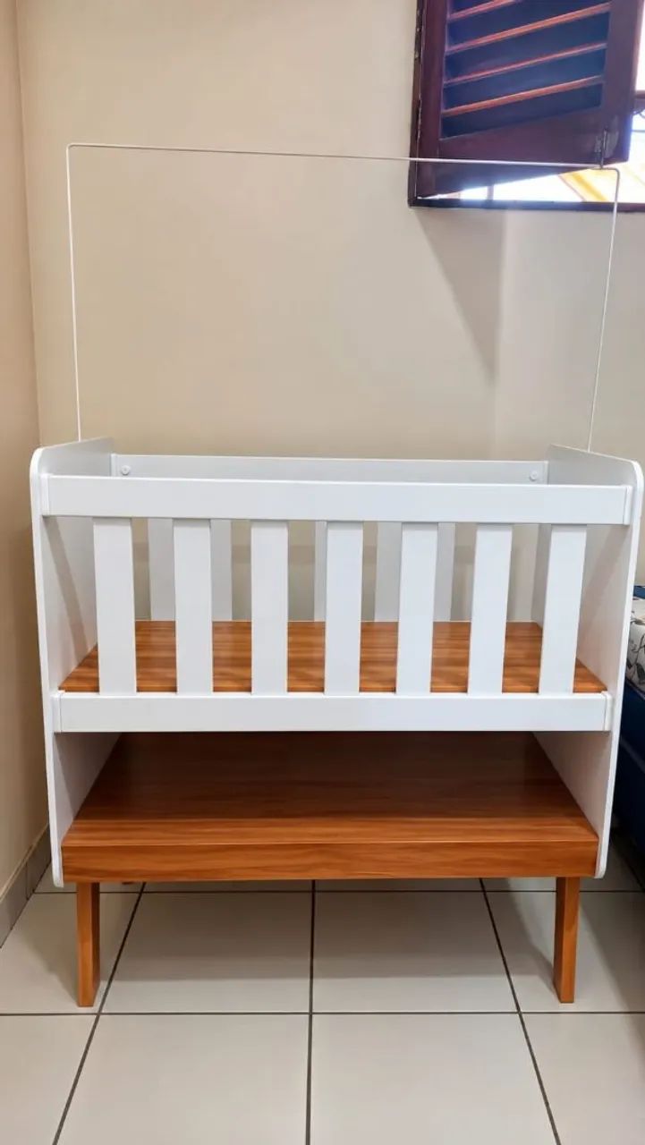 Berço Infantil Branco em MDF - Estado de Novo