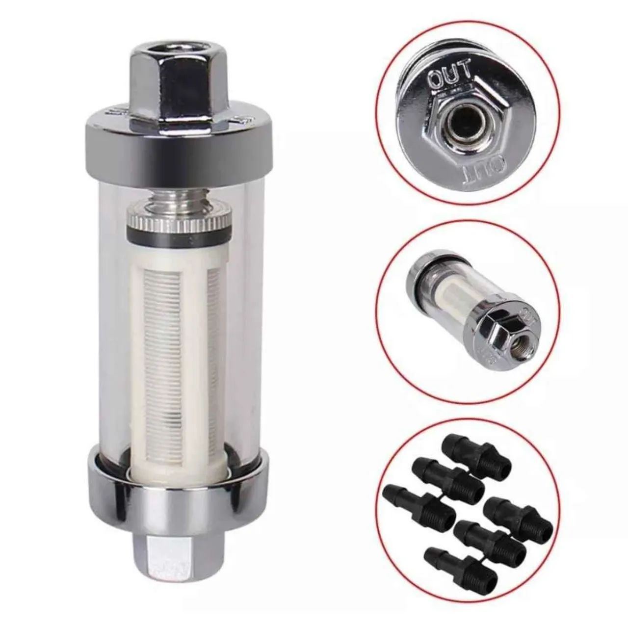 Filtro de Combustível em Linha Universal de vidro