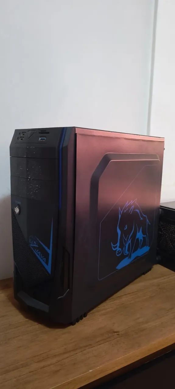 Gabinete Gamer JAVA Preto - Lateral em Acrílico com LED Azul (Javali) - Foto 3