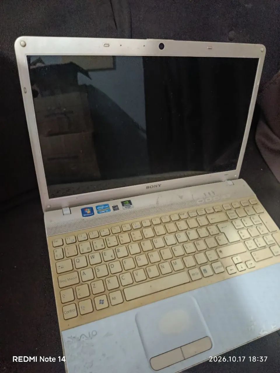 Notebook para retirar peças 