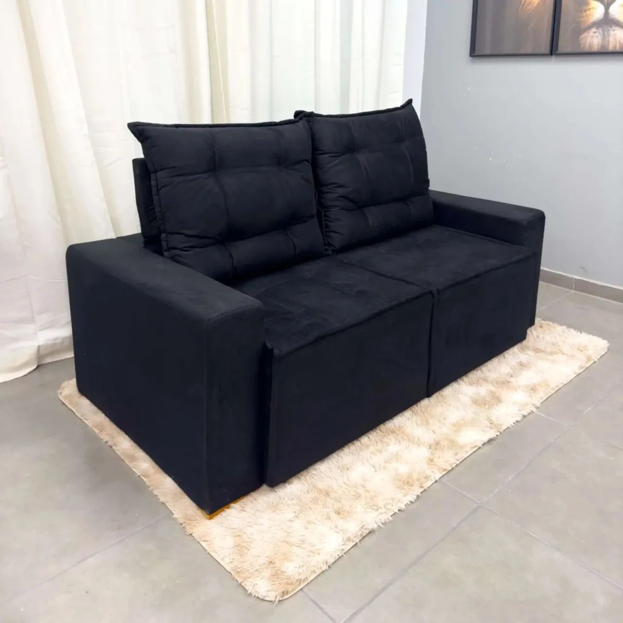 Sofá Macaé 3 Lugares Retrátil e Reclinável Tecido Suede 190cm / pronta entrega  - Foto 2