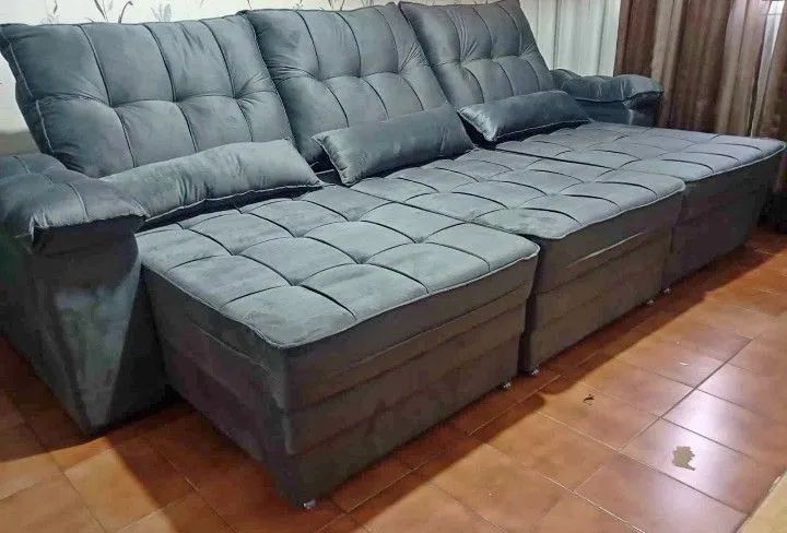 Promoção sofá retrátil e reclinável LARGURA 2.90 FRETE GRÁTIS  - Foto 3