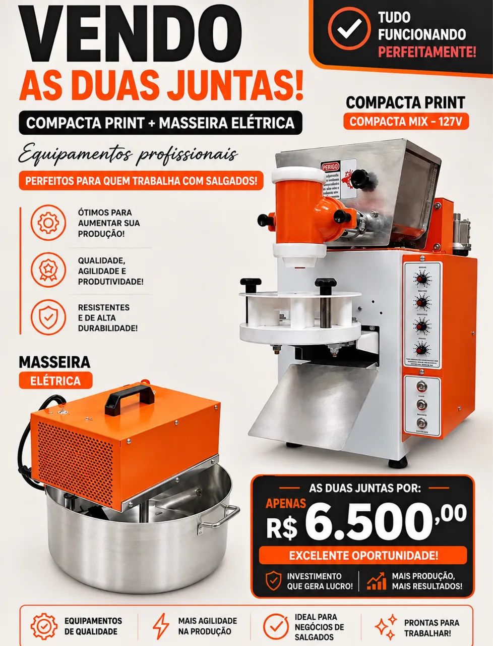 Máquina de salgado compacta print e masseira 5 kilos