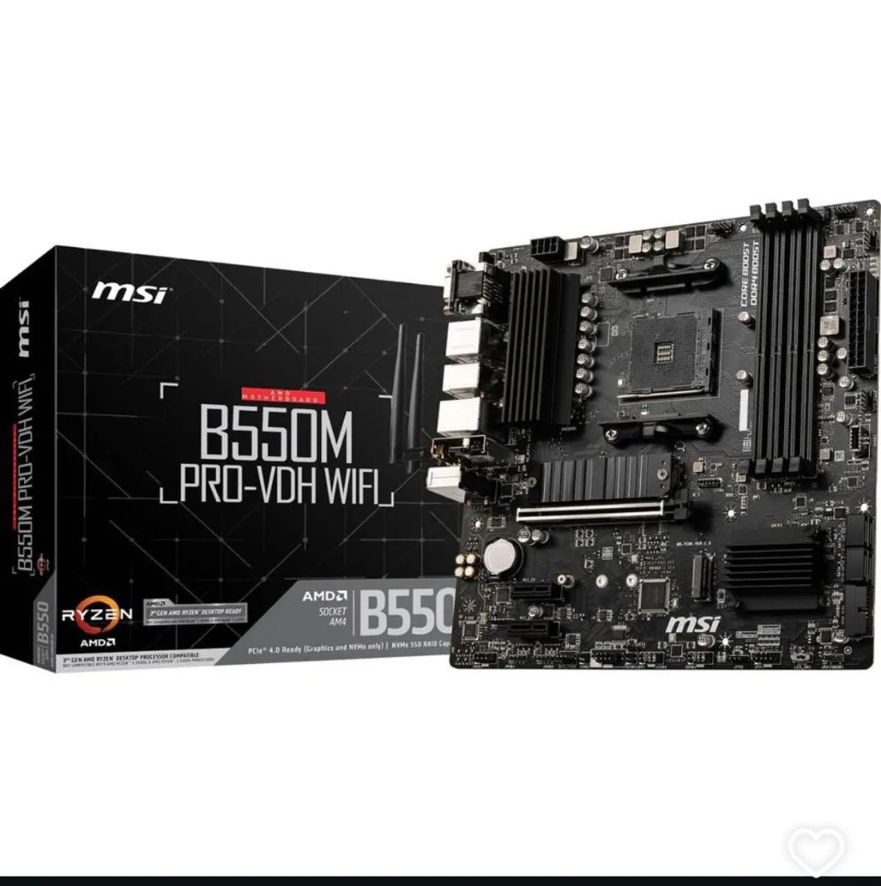 Placa Mãe MSI B550M PRO-VDH WIFI AM4 B550 WiFi Nova - Foto 4
