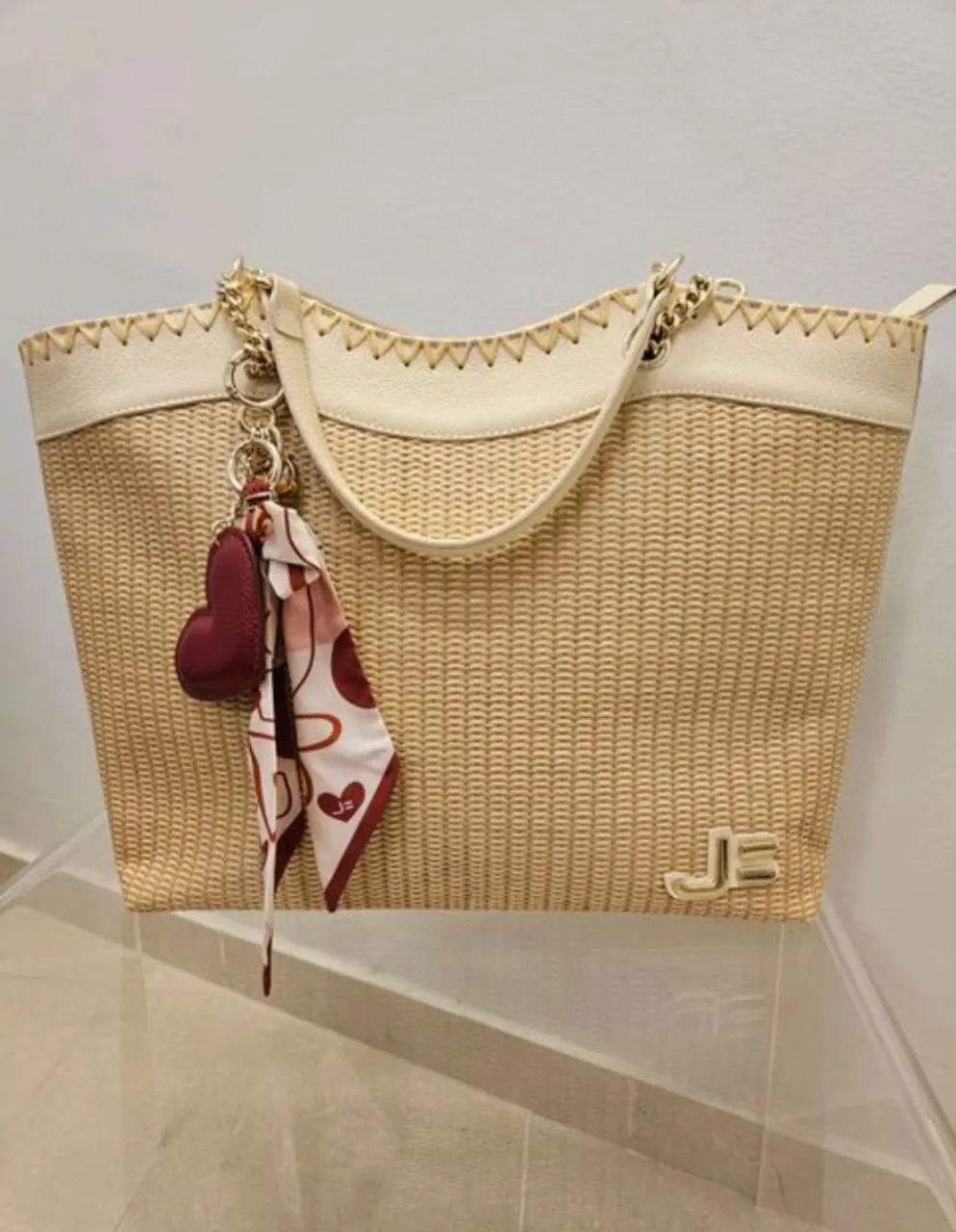bolsa de ombro jorge bischoff palha bege