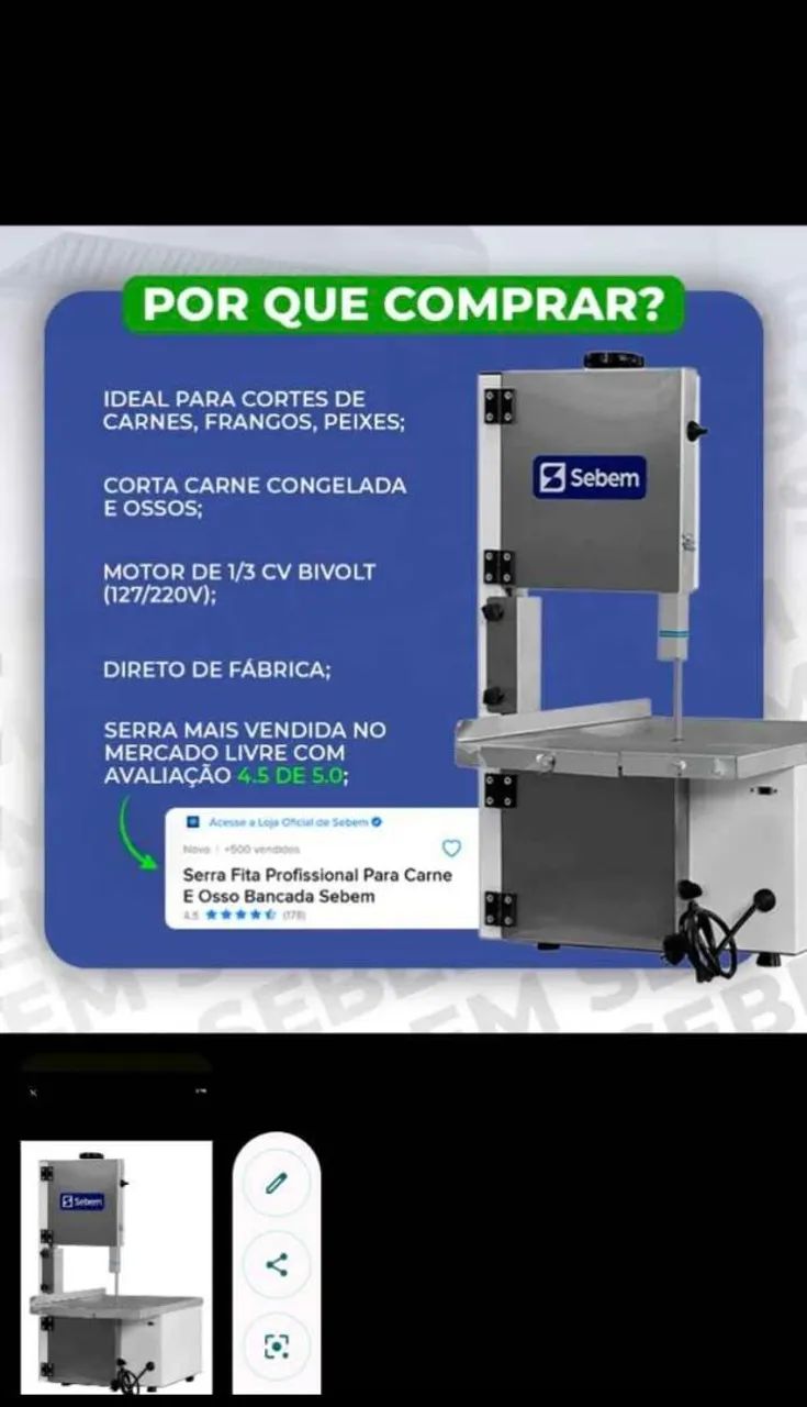Máquina Serra Fita SEBEM  - Foto 2