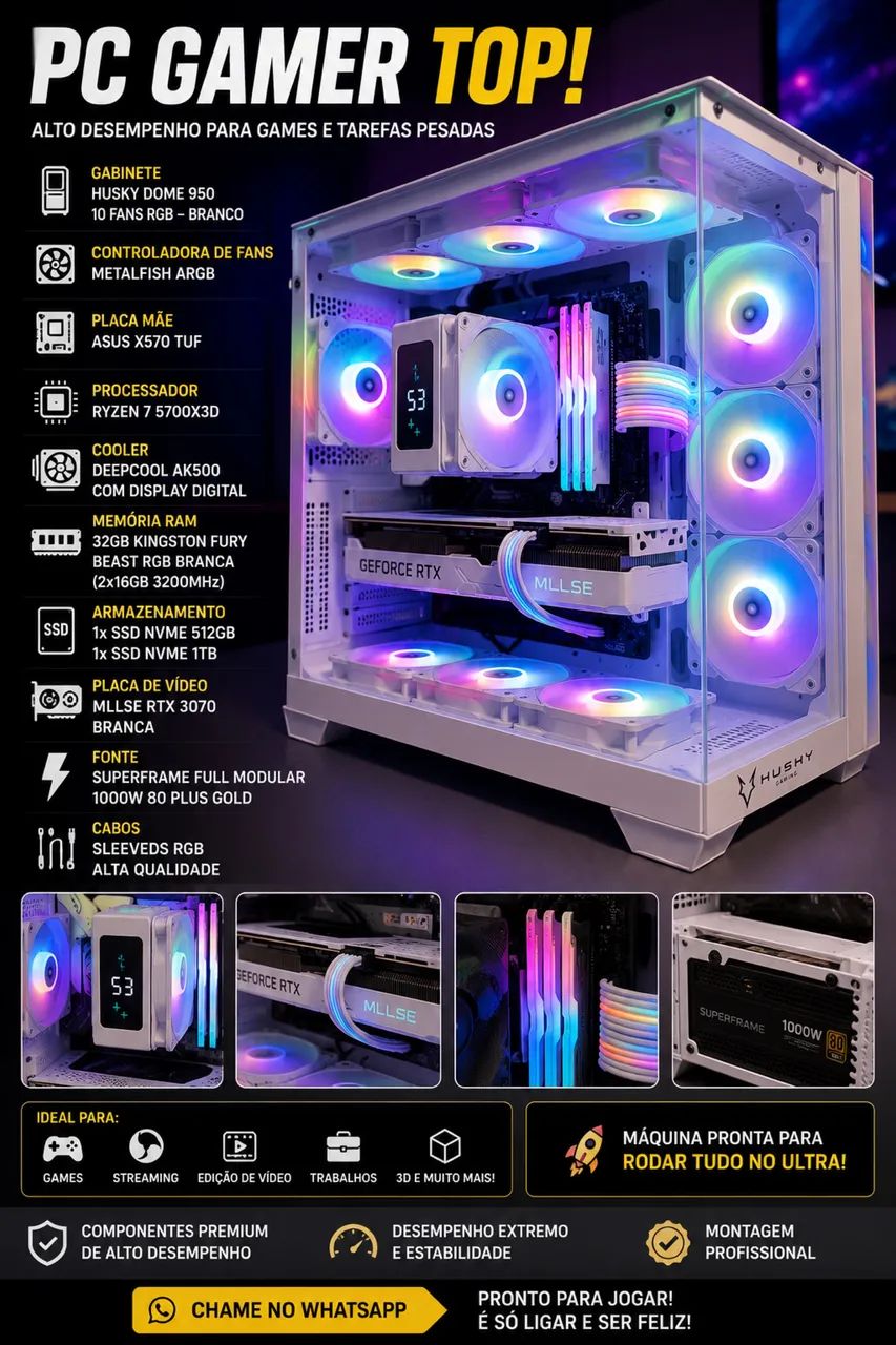 PC Gamer Ryzen 7 5700x3d - Foto 3