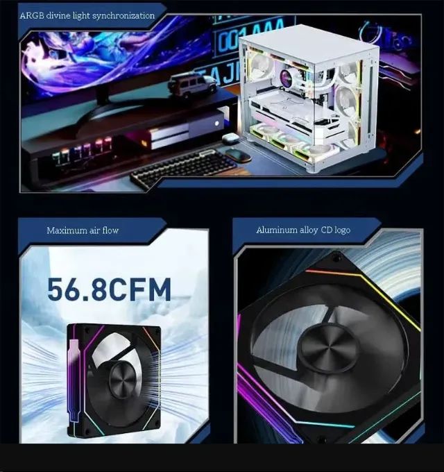 Kit 3 Ventoinha ARGB PRISM 4 RS de 12cm com 4 Pinos Forward - Foto 4