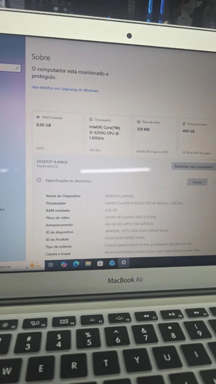 Macbook Air 5 8GB SSD M.2 500GB A1466 2015 - Foto 4