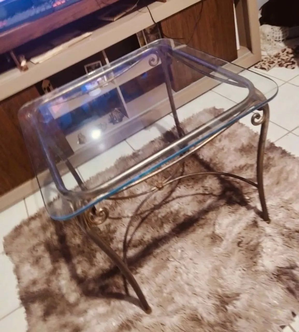 Mesa de vidro de  centro