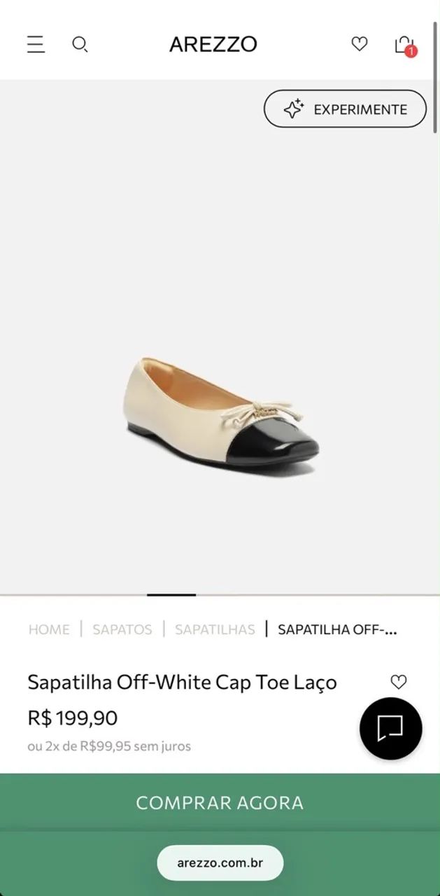 sapatilha arezzo nova 