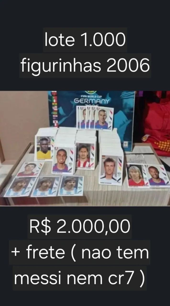 Lote raro de figurinhas copa 2006