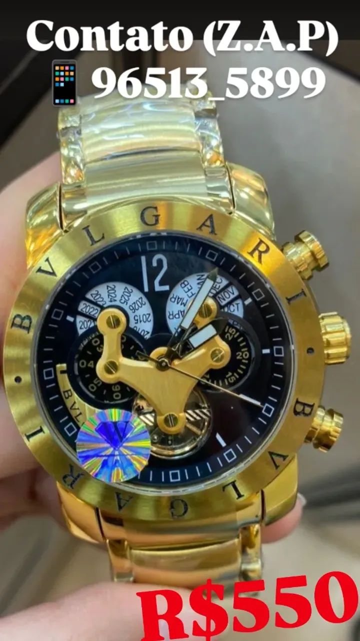 Relógio BVLGARI IRON MAN AUTOMÁTICO FUNDO AZUL - Foto 2