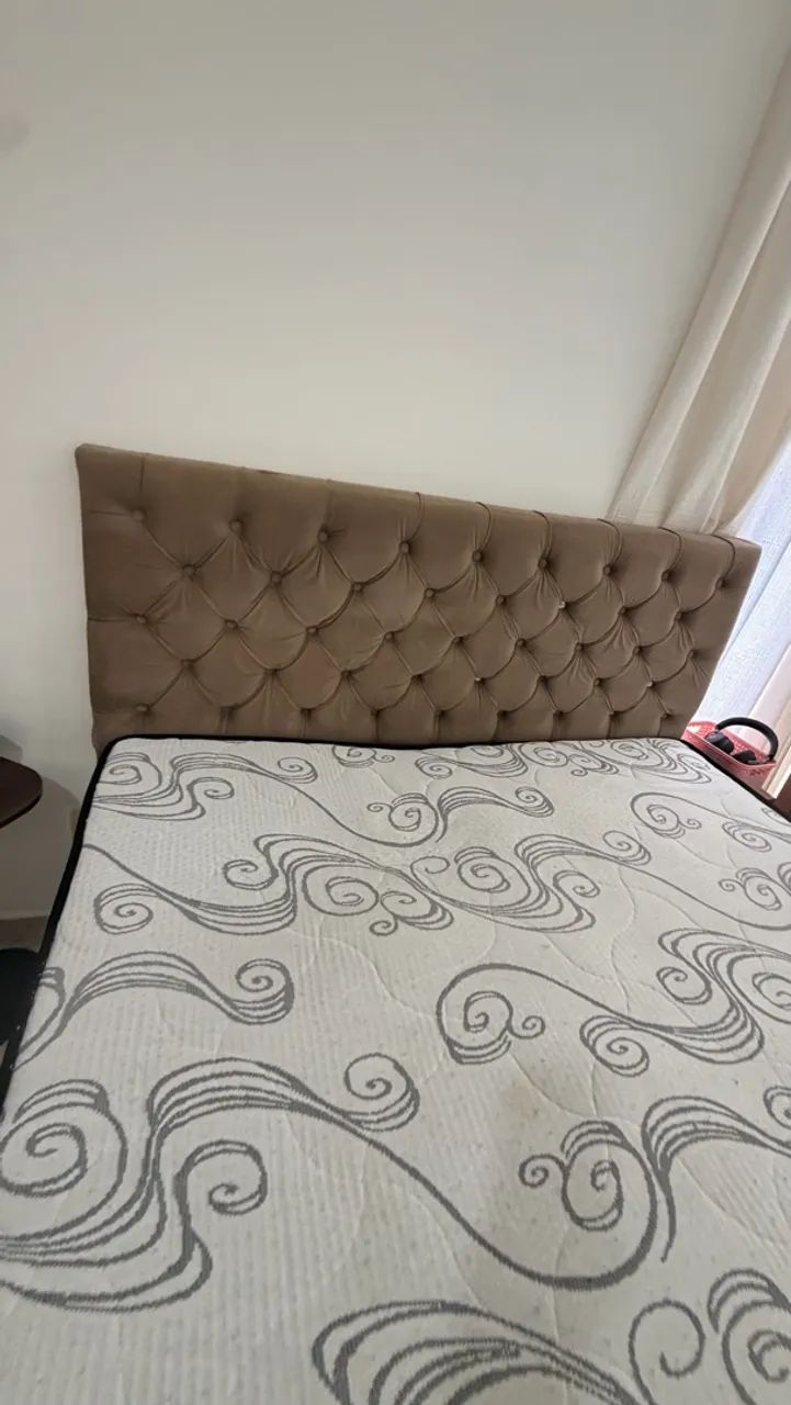 Cama Box Casal com Colchão e Cabeceira Estofada - Foto 3