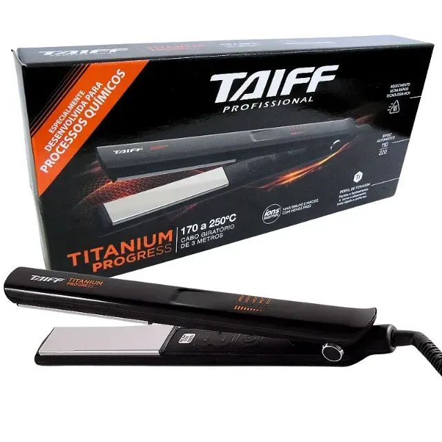 Prancha Titanium Progress 250ºC Preta Taiff Bivolt - Foto 2
