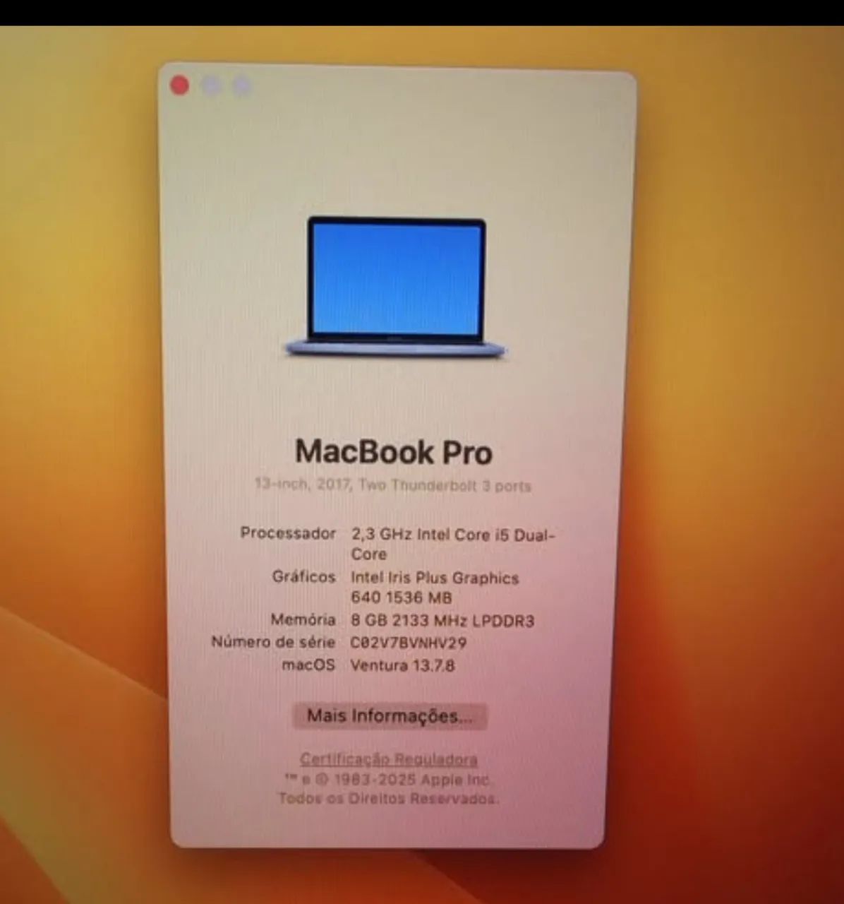 MacBook Pro 13 - 2017 - i5 - 8GB RAM - 256GB SSD - Notebooks