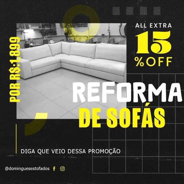 Reformamos Sofás de 2 e 3 Lugares