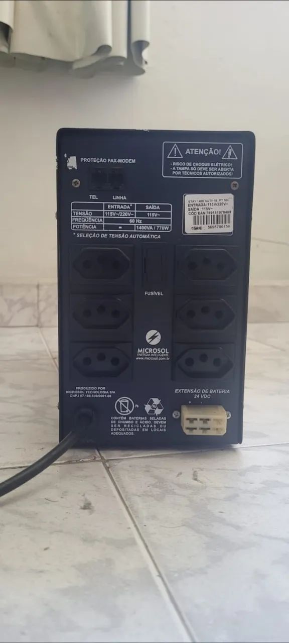 Nobreak Microsol 1.4 Kva super conservado, todo original. - Foto 2