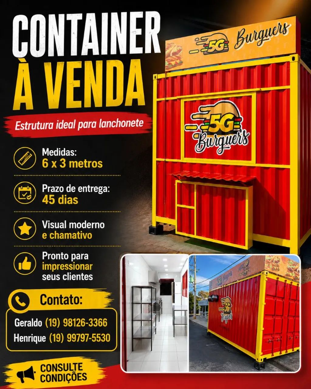 Vendo container para lanchonete, hamburgeria, etc.