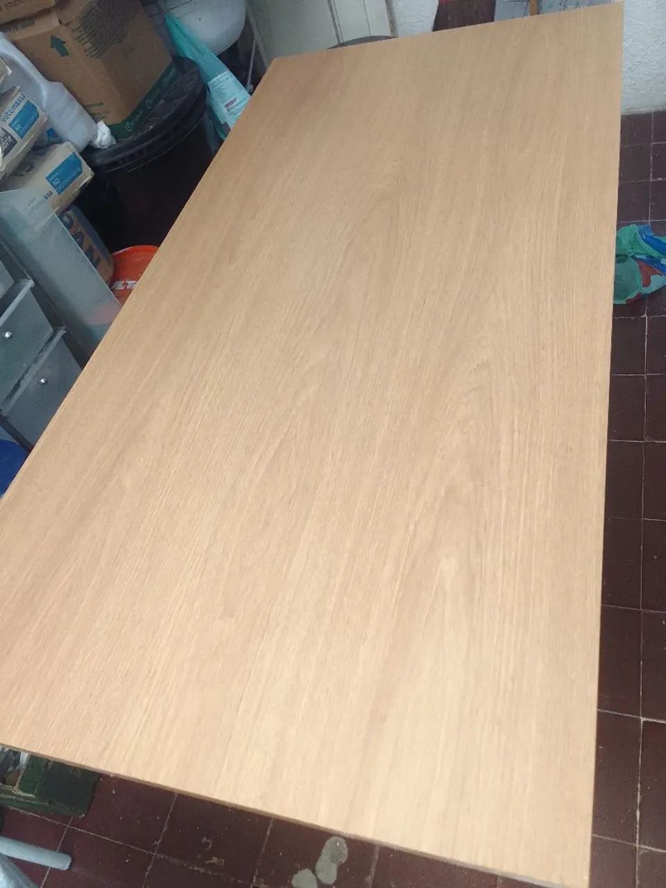 Mesa de Escritório com tampo de madeira
