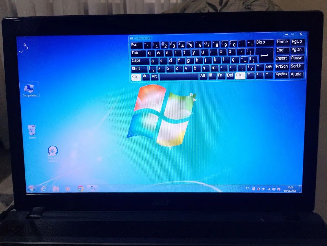 VENDO NOTEBOOK ACER ASPIRE TELA LCD 15,6 COM DEFEITO  - Foto 2