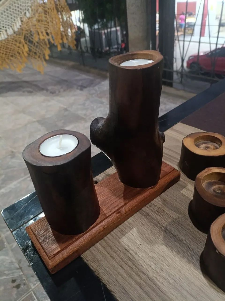 Vela decorativa de madeira - Foto 4