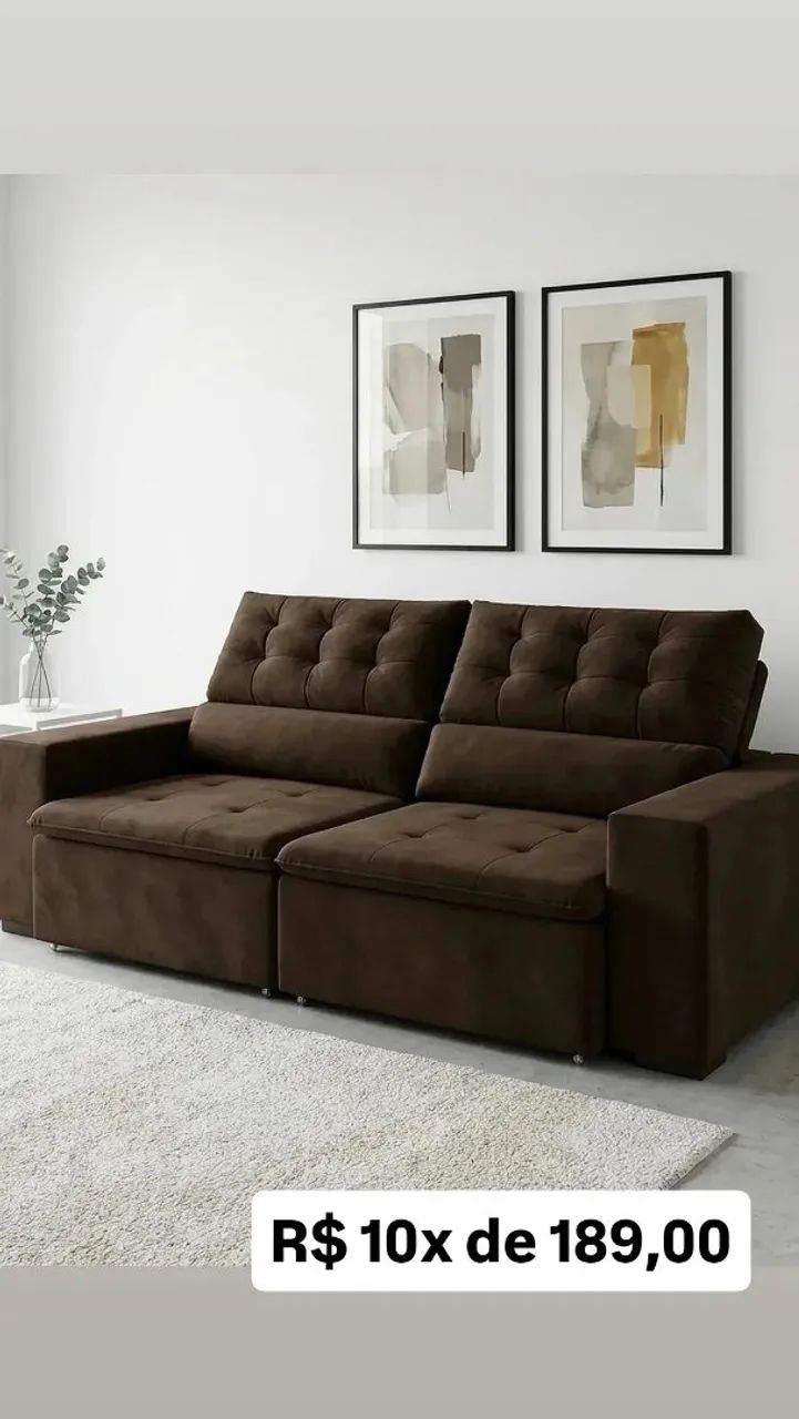 Sofá Retrátil e Reclinável - 2,30m - R$ 10x de 189,00 - Foto 2