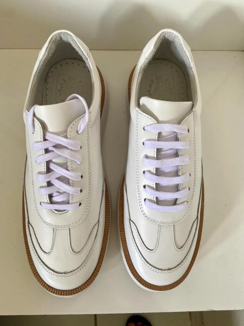 Sapatênis em Couro, N38 Branco, masculino - Foto 3