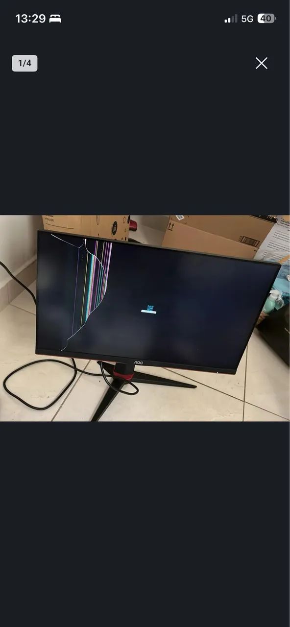 Monitor com defeito na tela