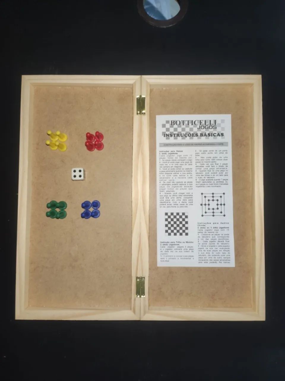 Jogo de Ludo Botticelli em Madeira - 16 Peões, Dado e Manual - Foto 3