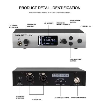 Monitor Sem Fio In Ear G-mark 5.1 Retorno de palco auricular duplo - Foto 2