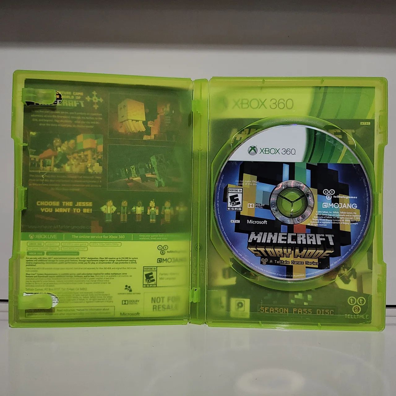 Minecraft Story Mode Xbox 360 Original Season Pass Mídia Física