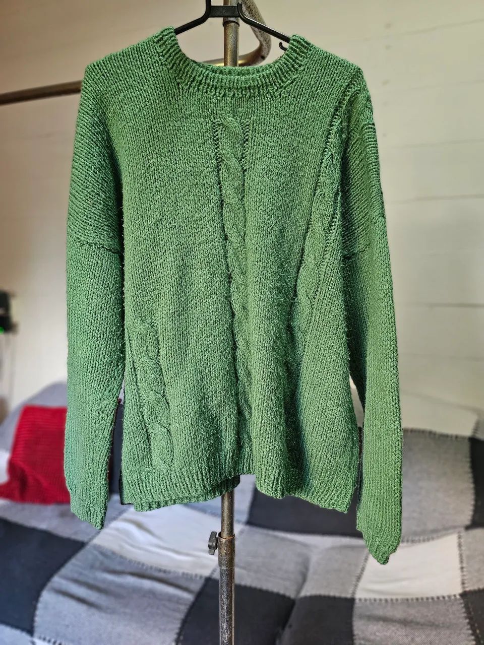 Suéter verde de tricot 
