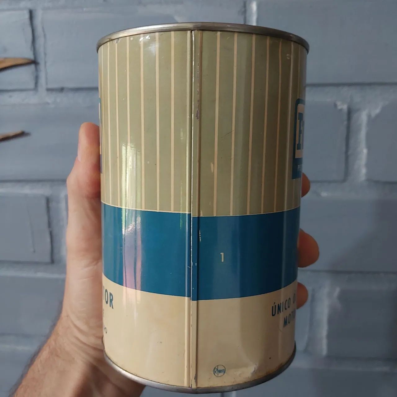 Antiga lata de óleo FoMoCo não Shell Texaco Sunoco Mobil Atlantic Esso Pennzoil  - Foto 4