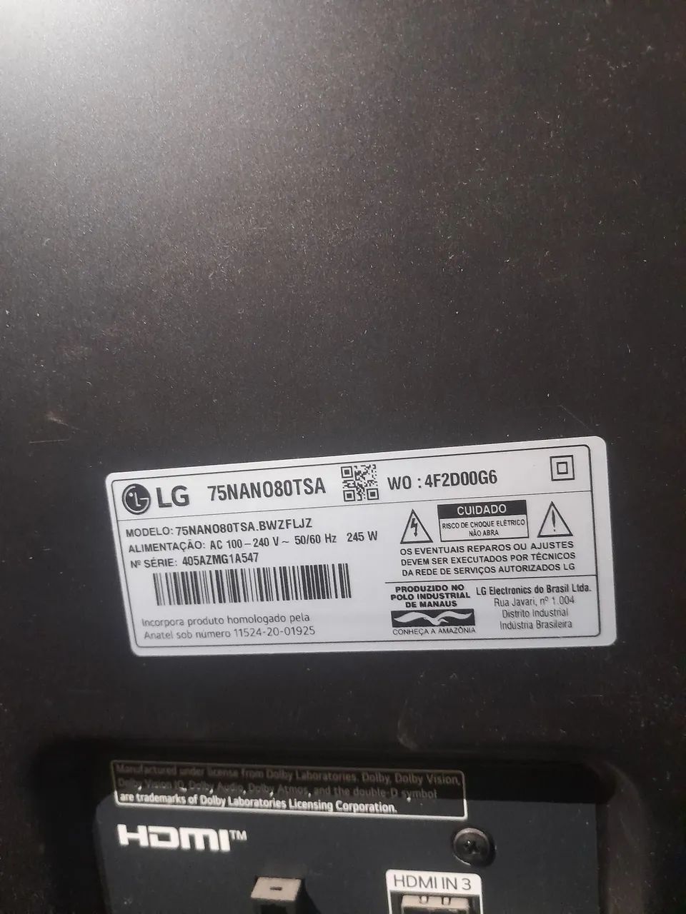 TV LG Smart  75NANO80TSA