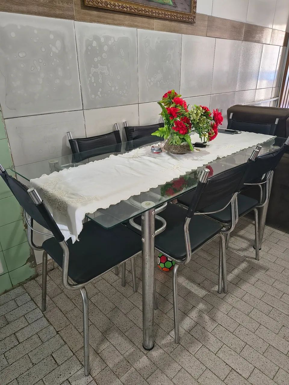 Mesa de vidro + 6 cadeiras  - Foto 2
