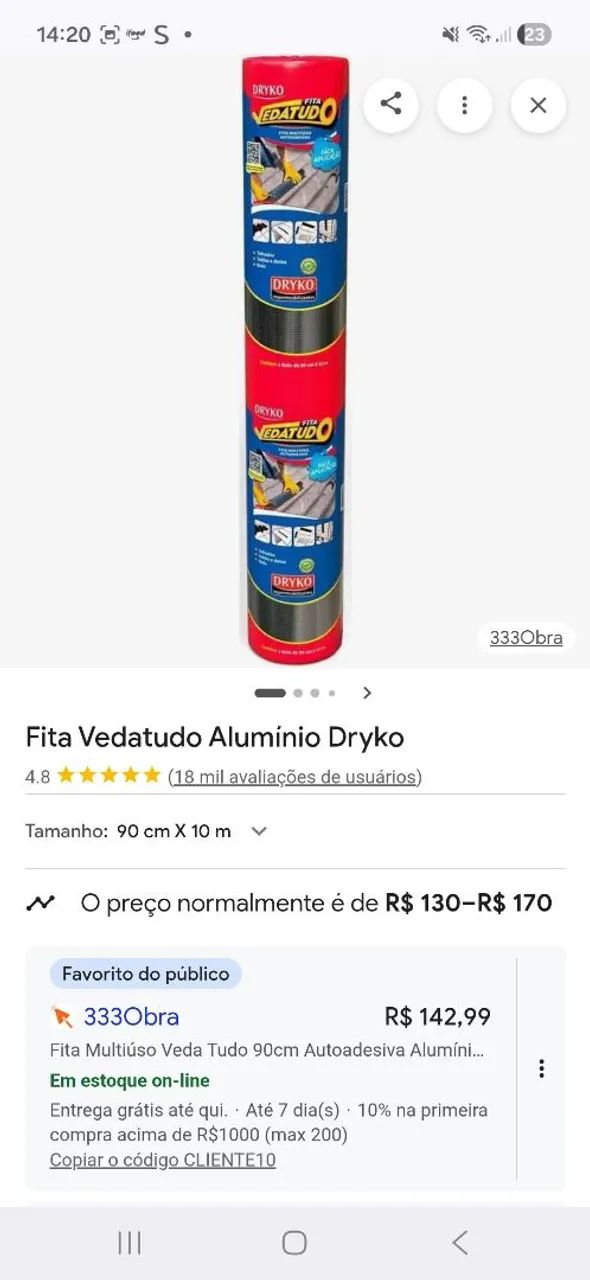 Fita veda tudo MANTA 90cm 10 - Foto 3