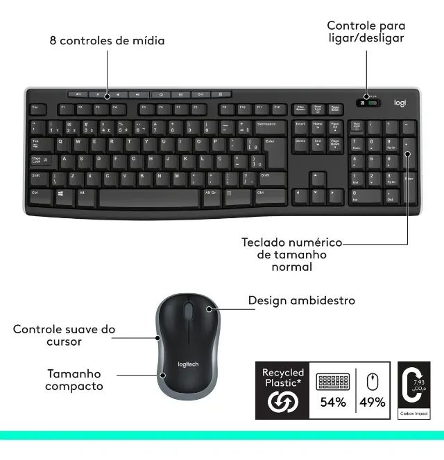 Teclado e Mouse Logitech MK270 - Foto 4