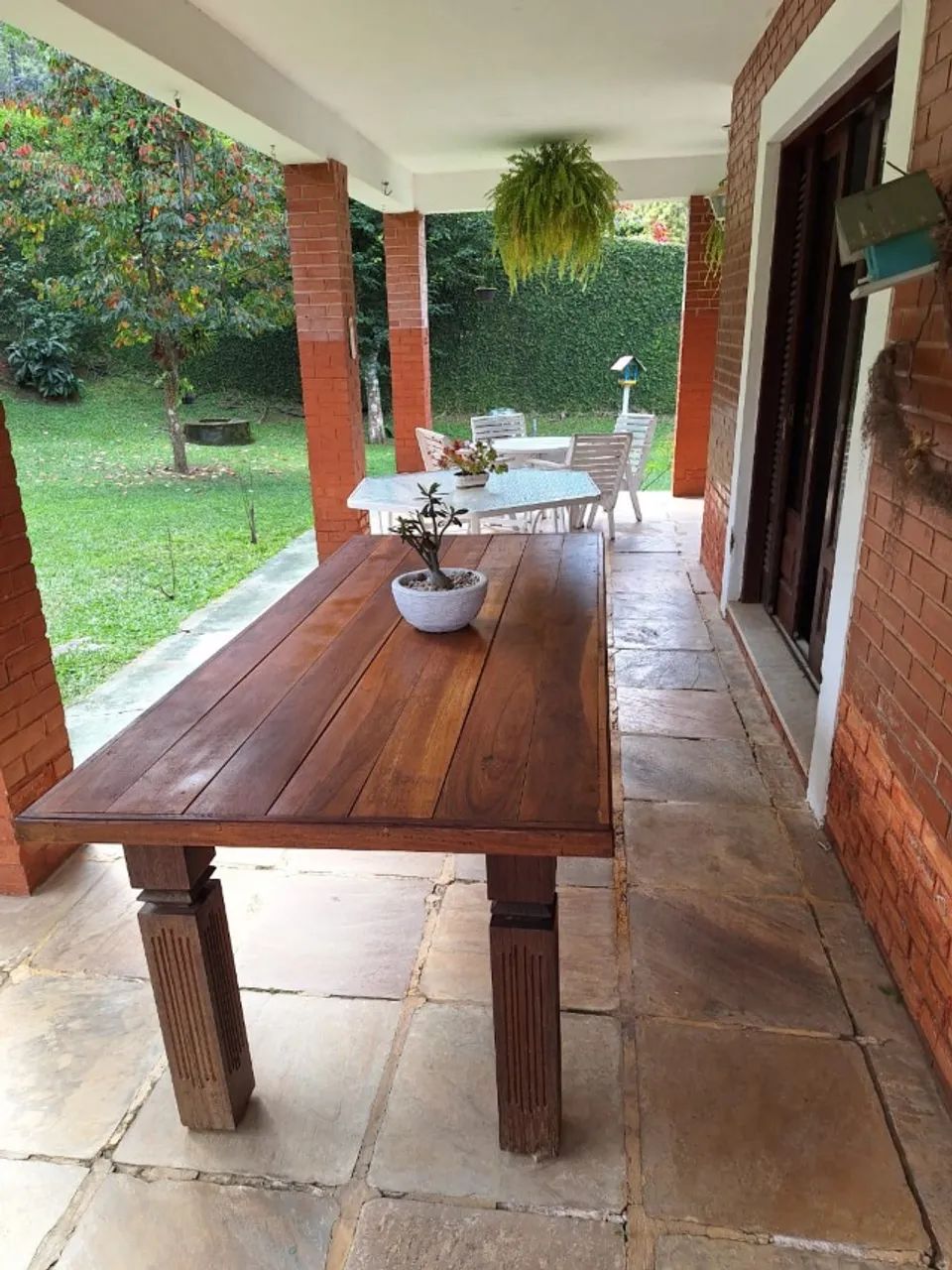 MESA ESTILO COLONIAL EM MADEIRA MAÇIÇA - Foto 3