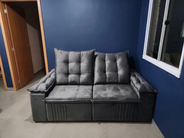 Sofá Cinza Retrátil/2 Lugares 2m - Foto 3