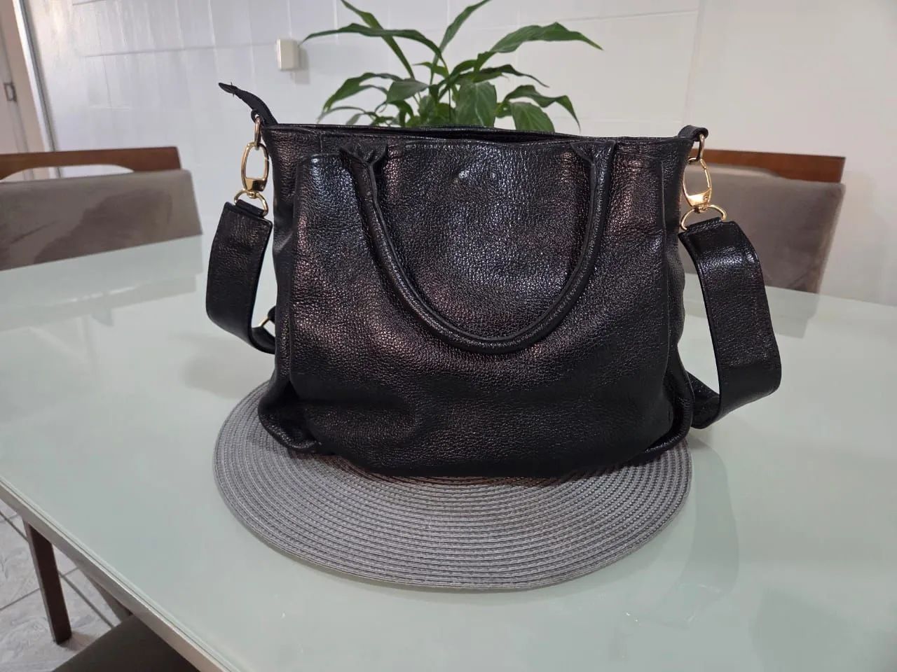 Bolsa de Couro Preta Couribi - Foto 2