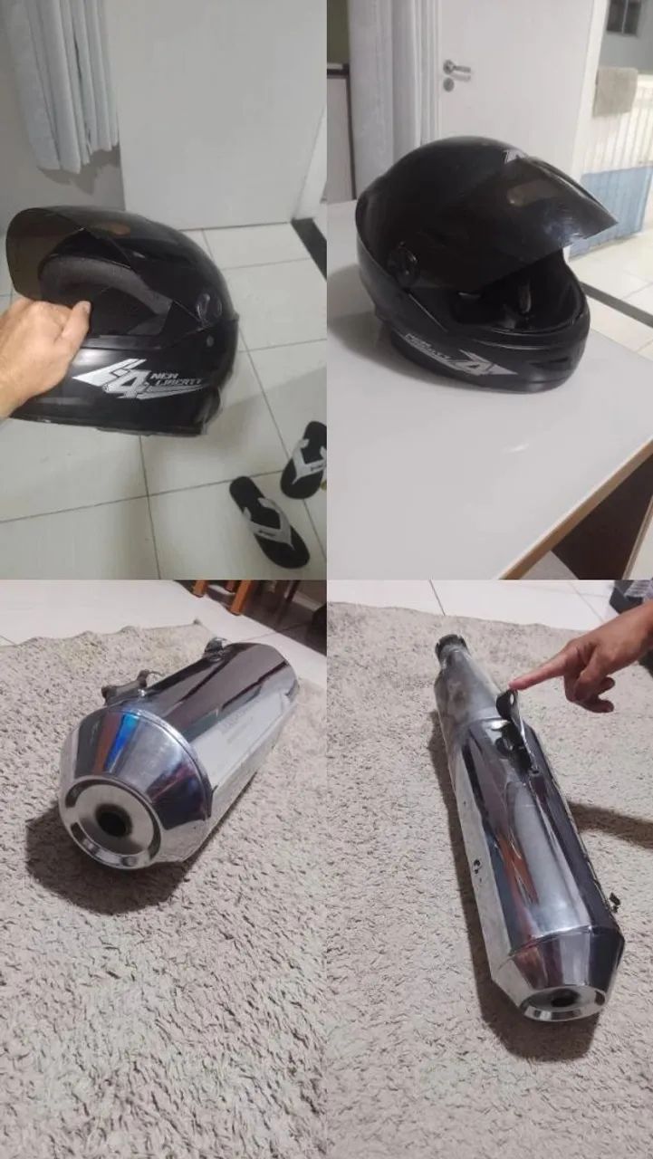 Vendo capacete Pro Tork e escapamento da cb300r