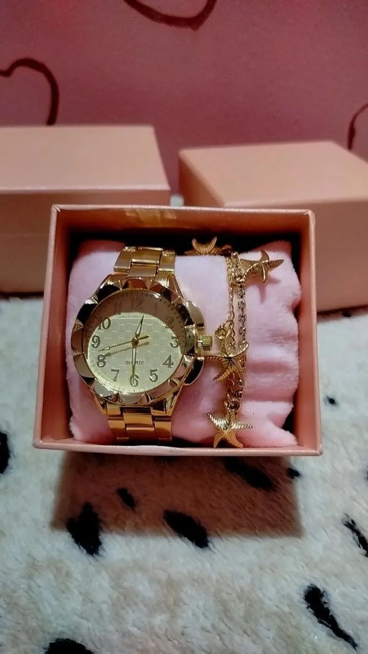 Kit feminino relógio e pulseira - Foto 4