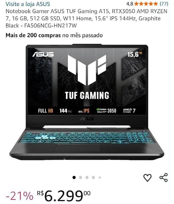 Notebook Assus gamer - Foto 3