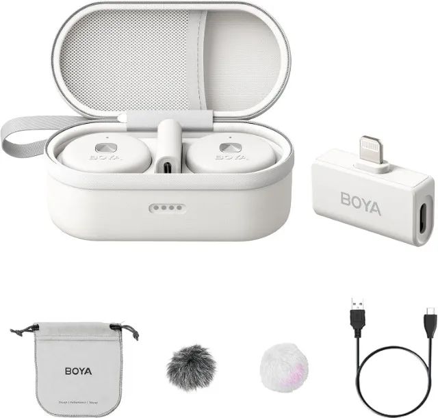 BOYA Microfone de lapela sem fio Omic-D-W para iPhone - Foto 4