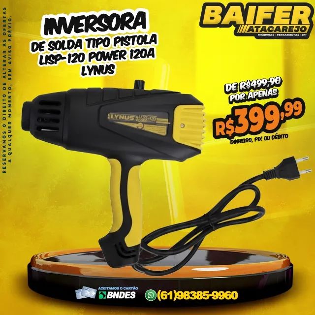 Inversora de Solda Tipo Pistola LISP-120 Power 120A Lynus